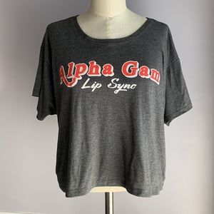 Alpha Gam Lip Sync cropped short sleeve T-shirt AGD Alpha Gamma Delta